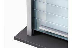 Quasar Reflex volet-verre 600 x 1500mm satinato inox look en applique rentrant