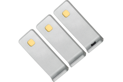 Set 3 Led reiled onderbouw 3W 3000K RVS look touch 10w met dimmertransfo