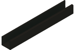 Profil-U horizontal PRU10V Terra 4m alu noir  