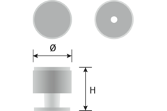 Gekrulde knop ø30 h30mm mat zwart