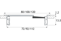 Kabeldoorvoer Exit alu 100x300x13.5mm+deksel