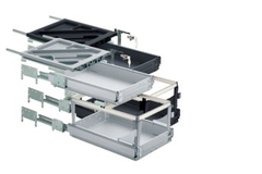 Containerset met (meer dan) volledig uittrekbare ladegeleiders, Inbouwdiepte (min.) 730 mm, zwart