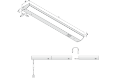 Hera Led Modulite F 450mm 8w 230V 3000K zwart
