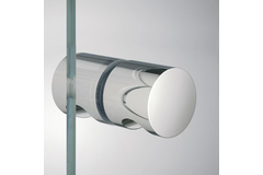 Paar knoppen met greep, voor 8/14 mm glas, B38 L40, geborsteld rvs effect