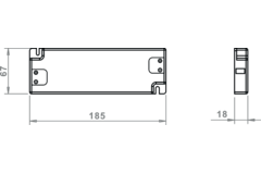 Led transfo 50 W 185x67x18mm+répartiteur 6x 