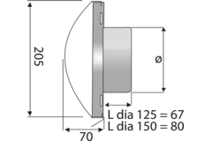Paneir delta jalousie inox/inox d.125mm 