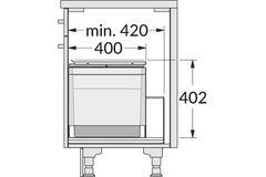 Poubelle hailo triple XL 60cm 56l 1x 30l + 2 x 13l+ 1 couvercle pour 13l