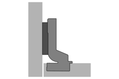 Veosys 105° - roestvrijstalen scharnier, inliggend, TH - boorbeeld 52 x 5,5 mm, voor schroefbevestiging (-)