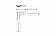 Led profilé d'angle 90° groove10 noir anodisé 