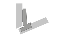 Intermat hoekscharnier W-30 (Intermat 9944 W-30), opliggend, openingshoek 125°, TH-boorbeeld 52 x 5,5 mm, voor schroefbevestiging (-)
