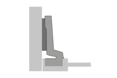 Intermat scharnier voor houten kaderdeur (Intermat 9924), inliggend, openingshoek 95°, TH-boorbeeld 38 x 8 mm, voor schroefbevestiging (-)