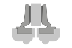 Charnière porte épaisse Intermat Spezial, épaisseur de la porte jusqu’à 43 mm (Intermat 9935), en semi-applique, Angle d'ouverture  95°, TH-schéma de perçage 52 x 5,5 mm, à visser (-)