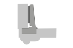 Intermat 9935 voor dikke deuren tot 43 mm (Intermat 9935), opliggend, openingshoek 95°, TH-boorbeeld 52 x 5,5 mm, voor schroefbevestiging (-)