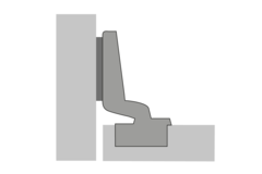 Charnière Intermat 110° (Intermat 9943), rentrant, Angle d'ouverture  110°, TH-schéma de perçage 52 x 5,5 mm, à enfoncer (ø 10 x 11)
