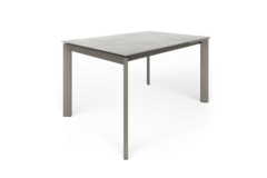 Table ext. poker 110x70 blanc-verre blanc mat 