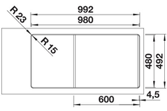 Blanco Adira 6 S-F zwart automatische bediening