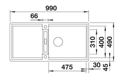 Blanco Adira XL 6 S-F blanc commande automatique