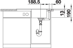 Blanco Axia III 45 S blanc auto + planche verre 