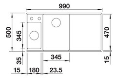 Blanco Axia III 6 S-F links café automatische bediening