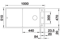 Blanco spoeltafel axia iii xl 6 s antr man+pl es