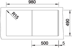 Blanco spoeltafel claron 5 s-if bl auto links
