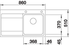 Blanco spoeltafel Divon II 45 S-IF br auto.