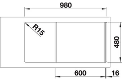 Blanco spoeltafel Faron XL6 S zwart