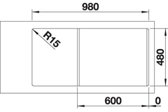 Blanco spoeltafel legra 6 s antraciet man.
