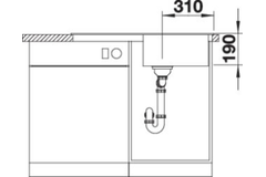Blanco spoeltafel Sona 5 S zwart