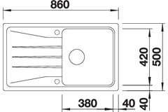 Blanco spoeltafel Sona 5 S zwart