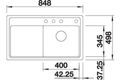 Blanco Zenar 45 S-F rechts zacht wit automatische bediening