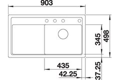 Blanco Zenar 5 S-F rechts antraciet automatische bediening