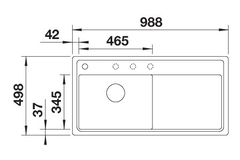 Blanco Zenar XL 6 S-F links vulkaangrijs automatische bediening