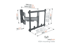 Tvm5445 wandsteun voor flatscreen 32-65" 35kg zwart